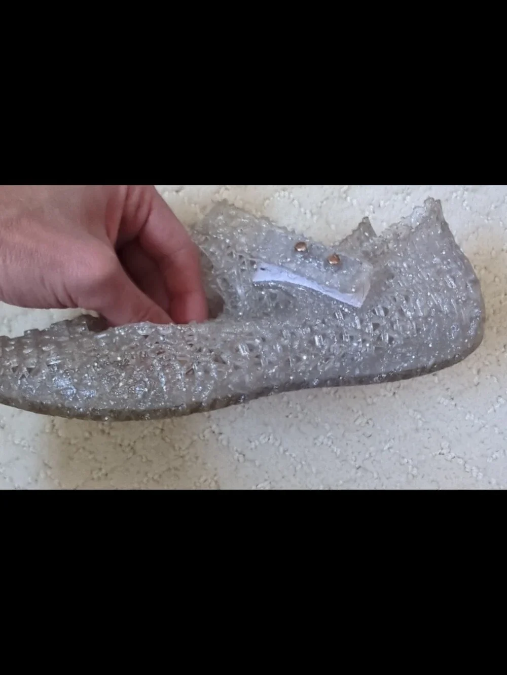 Mini Melissa Campana Jelly Shoes Clear Glitter Size 28/29 EUR 11 US
